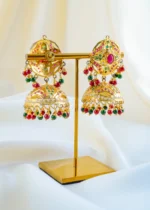 Regalia Jadau Jhumka Earrings (Yellow Gold) EAR001653 - Image 3