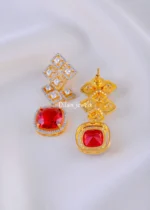 Regalia Red Earrings (Yellow Gold) EAR002080 - Image 3