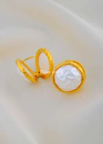 Reversible Pearl Hoops (Yellow Gold) EAR002073