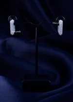 Rhodium Radiant Square Hoops (Silver) EAR002306 - Image 2