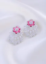 Rosabelle Floral Drop Earrings (Silver) EAR002288 - Image 2