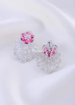 Rosabelle Floral Drop Earrings (Silver) EAR002288 - Image 3