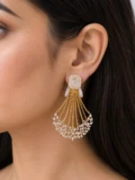 Rose Celestine Cascade Earrings (Yellow Gold) EAR002610 - Image 5