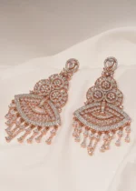 Rose Gold Chandelier Earrings (Rose Gold) EAR000463 - Image 2
