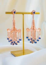 Rosé Radiance Chandelier Earrings (Rose Gold) EAR001597 - Image 2