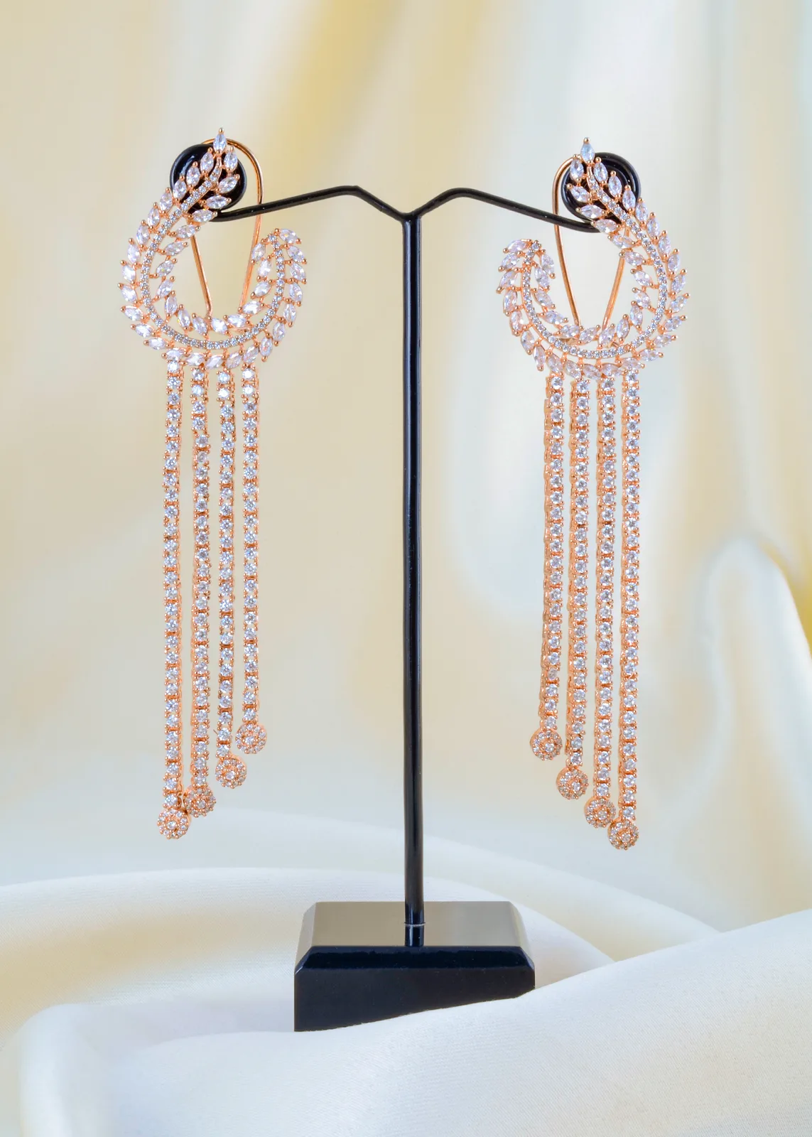 Rose-Radiance-Tassel-Earrings-Rose-Gold-EAR001598a Rosé Radiance Tassel Earrings (Rose Gold) EAR001598 - Image 1