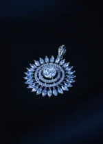Round Clutter Setting Pendant Set (Silver) PSET01347 - Image 2