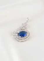 Royal Blue Sparkle pendant set (Silver) PSET02647 - Image 2