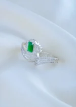 Royal Crest Emerald Ring (Silver) RING01856 - Image 3
