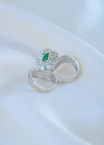 Royal Crest Emerald Ring (Silver) RING01856 - Image 4