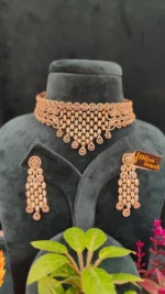 Royal Diamond Choker Set (Rose-Gold)- NEC15122206 - Image 2