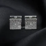 Royal Diamond Square Earrings (Silver) EAR002456