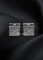 Royal Diamond Square Earrings (Silver) EAR002456