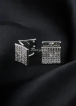 Royal Diamond Square Earrings (Silver) EAR002456 - Image 2