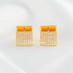 Royal Diamond Square Earrings (Yellow Gold) EAR002431