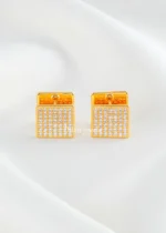 Royal Diamond Square Earrings (Yellow Gold) EAR002431