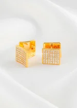 Royal Diamond Square Earrings (Yellow Gold) EAR002431 - Image 2