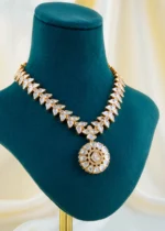 Royal Grandeur Kundan Polki Necklace Set (Yellow Gold) NE00C1570 - Image 3