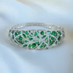 Royal Green Extravagant Bracelet (Silver) BRA001278