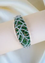 Royal Green Extravagant Bracelet (Silver) BRA001278 - Image 2