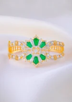 Royal Green Floral Bracelet (Yellow Gold) BRA002396 - Image 2