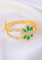 Royal Green Floral Bracelet (Yellow Gold) BRA002396 - Image 3