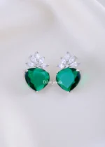 Royal Green Floral Earrings (Silver) EAR002233