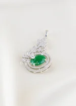 Royal Green Sparkle pendant set (Silver) PSET02645 - Image 2
