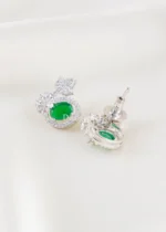 Royal Green Sparkle pendant set (Silver) PSET02645 - Image 3