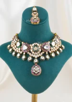 Royal Kundan Elegance Necklace Set (Yellow Gold) NEC002608 - Image 3