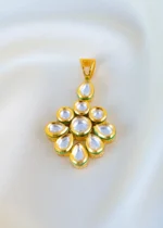 Royal Kundan Polki Pendant Set (Yellow Gold) PSET01458 - Image 2