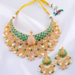 Royal Maharani Peacock Choker (Yellow Gold) NEC002383