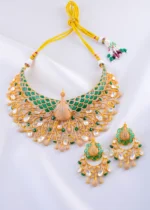 Royal Maharani Peacock Choker (Yellow Gold) NEC002383