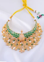 Royal Maharani Peacock Choker (Yellow Gold) NEC002383 - Image 2