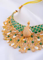 Royal Maharani Peacock Choker (Yellow Gold) NEC002383 - Image 3