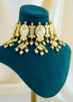 Royal Meenakari Kundan Polki Choker Set (Yellow Gold) NEC001580 - Image 2