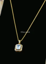 Royal Radiance Rectangle Necklace Set (Yellow Gold) NEC002580 - Image 2