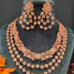 Royal Rose Gold Necklace Set (Rose-Gold)- NEC08122211