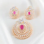 Royal Ruby Bloom Pendant Set (Yellow Gold) PSET02600