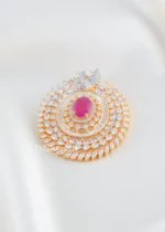 Royal Ruby Bloom Pendant Set (Yellow Gold) PSET02600 - Image 2