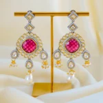 Royal Ruby Kundan Polki Earrings (Dual Plating) EAR001548