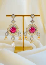 Royal Ruby Kundan Polki Earrings (Dual Plating) EAR001548