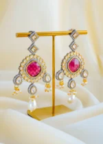 Royal Ruby Kundan Polki Earrings (Dual Plating) EAR001548 - Image 2
