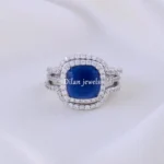 Royal Sapphire Halo Trio (Silver) RING02177