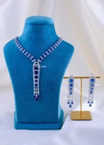 Royal Sapphire Waterfall Set (Silver) NEC002312
