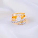 Royal Solitaire Diamond Wide Band Ring (Yellow Gold) RING02361