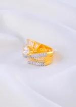 Royal Solitaire Diamond Wide Band Ring (Yellow Gold) RING02361 - Image 3