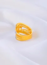 Royal Solitaire Diamond Wide Band Ring (Yellow Gold) RING02361 - Image 4
