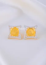Royal Square Coin Earrings (Yellow Gold) EAR002283