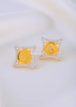 Royal Square Coin Earrings (Yellow Gold) EAR002283 - Image 3